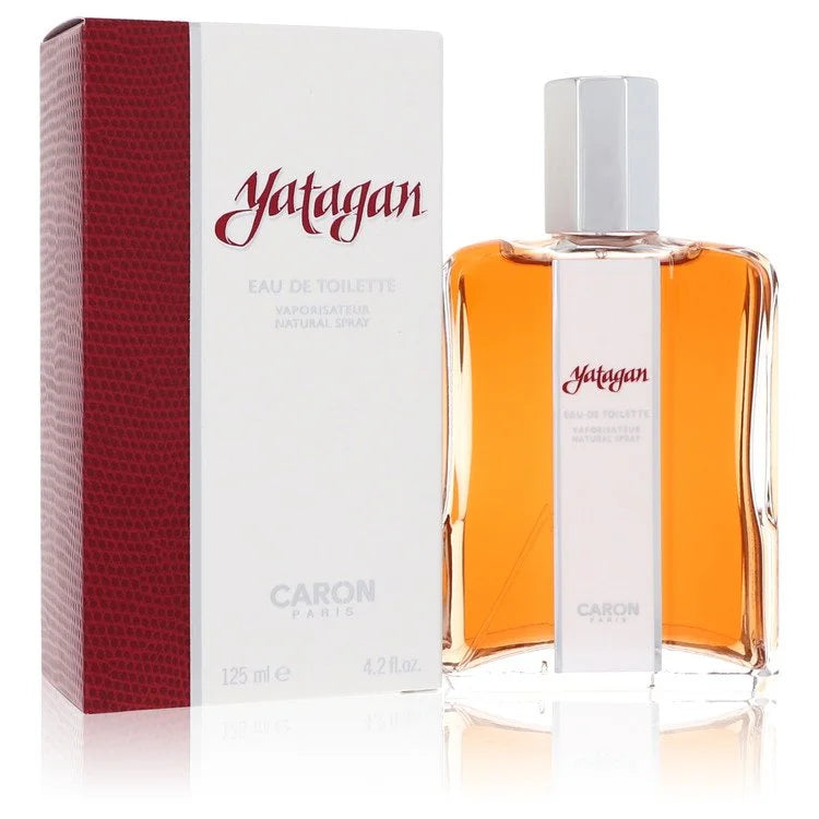 Caron Yatagan perfume bottle and packaging on a white background